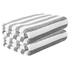 Woni's 條紋沐浴大型海灘巾, 2個, 灰色