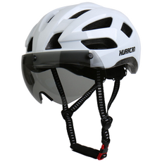 HURACAN 자전거헬멧 고글헬멧 인몰드 킥보드헬멧, 화이트-L, 1개