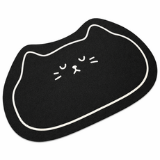디아쿠아 인테리어 감성 방매트 미끄럼방지 규조토 고양이 매트, 02.블랙, 1개
