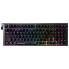 ROG Strix Morph 96 無線電競鍵盤 雪軸 機械鍵盤 電競鍵盤 無線鍵盤 三模連線 熱插拔 支援mac模式, 主商品+DYE SUB鍵帽+SHEATH, 風暴軸, 機械式