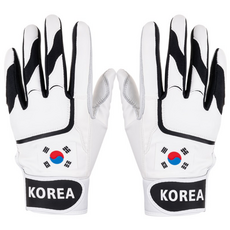 업셋 국가대표 태극기 양피 배팅장갑, 1세트, 코리아로고_블랙