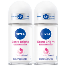 니베아 데오드란트 롤온 엑스트라 브라이트, 50ml, 2개