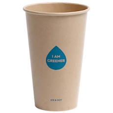 아이엠그리너 일회용 양면코팅 테이크아웃 파티 대나무 종이컵 16온스 470ml, 1개