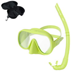 클리빙 플렉시블 접는 스노쿨링 마스크 세트, 라이트그린