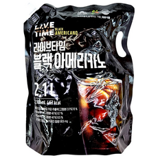 라이브타임 블랙아메리카노 대용량커피 파우치음료 2.1L리터, 2.1L, 1개입, 1개