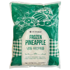 냉동 파인애플 청크 토핑 빙수 스무디 대용량 냉동 과일 다이스, 1개, 1kg