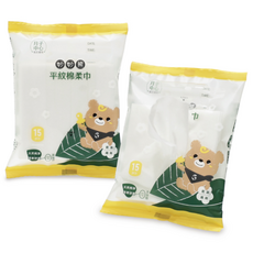 【妙妙熊-官方直營】平紋棉柔巾隨身包10入組 (15張/包 共10包), 10個, 15張, 40g