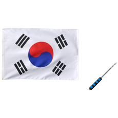 영앤데이 태극기 깃발봉 세트 100% 국산 고급형 가정용 계양용, 1개, 태극기+깃발봉 세트