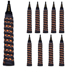 배드민턴그립 손목보호 심쿠션 홀스파이럴 그립감, 검정, 10개