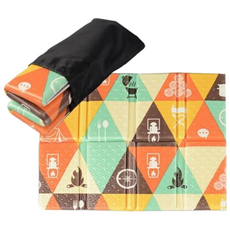 1+1 접이식매트 캠핑매트 1인용매트 방수매트 + 파우치, 오렌지+오렌지