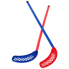 이도스포츠 플로어 스틱 하키채 체육 교구 (스틱 2p + 공 1p ) 레드 블루 B타입 78 x 23cm, 2개 1세트, 레드 + 블루