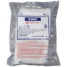 전오 케이블타이 선정리 국산 100MM 1000PCS 전선정리, (백색), 1개