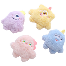 DING DONG PET 可愛小怪獸造型貓薄荷玩具 4種組, 1套, 藍色、紫色、黃色、粉紅色