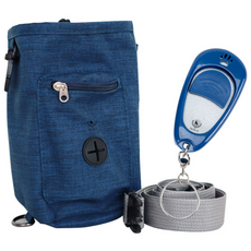 DING DONG PET 犬用零食牽引繩收納袋+訓練器組, 海軍藍（零食袋），藍色（Clicker）, 1套