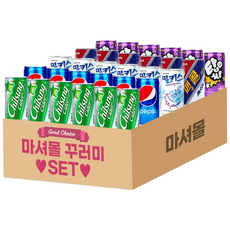 마셔몰 미니캔 탄산음료 세트 칠성사이다 밀키스 펩시콜라 맥콜 탑씨포도 5가지맛, 60개, 190ml