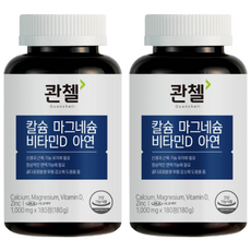 콴첼 칼슘 마그네슘 비타민D 아연 180g, 2개, 180정