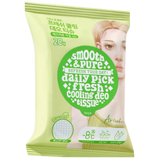 아리얼 스무스 앤 퓨어 (프레쉬) 쿨링 데오 티슈 20매, 1개