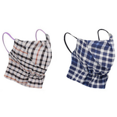 스타리프 메쉬 인견마스크 2개, 퀸체크베이지_퀸체크네이비