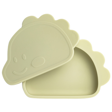 MODU'I Modu Dino 吸盤餐盤組 離乳食餐盤, 綠豆色, 1個