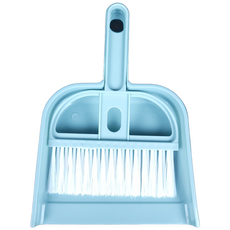 라운드월 미니 더스트팬 청소 도구 세트 미니 빗자루 쓰레받기 세트, 1개, 블루