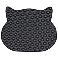 옹이네 貓咪蜂巢貓砂墊 貓臉型, 黑色, 1個