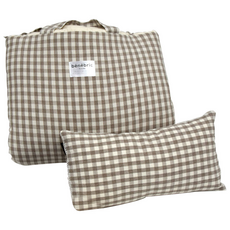 베네브릭 스프링체크 어린이집 베개+이불+패드 세트, 체크베이지