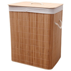 케이트가든 대나무 원목 빨래 바구니 중 원형 사각 바스켓, 사각_중(40x30x50)