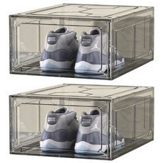페르노엘 마그네틱 신발 보관함 2p, 투명 블랙, 2개