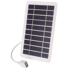 미니 태양광 패널 스마트폰 충전 USB 2W 백패킹 캠핑용 보조배터리, 1개