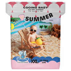 Cooing 에어드라이 썸머 팬티형 기저귀 남여공용, 점보형(2XL), 160매