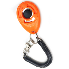 퍼피니스 반려견 훈련용 딸깍이 클리커, 1개, 주황