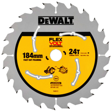DEWALT 디월트정품 60V FLEXVOLT 플렉스볼트 씬 커프 날 목재용 184mm 원형톱날 DWA714124WFV, 1개