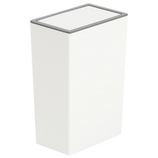 簡易方形搖擺垃圾桶 6.5L, 白色的, 1個