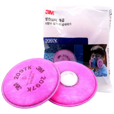 INVEN* 인벤 고급 ( 6200 마스크 )( 6003k 2097k 필터 ) 방진 방독 방역 황사 미세먼지 양구형 교체형 @안전2중포장@, 분홍, 1세트, 방진 2097k필터 1봉