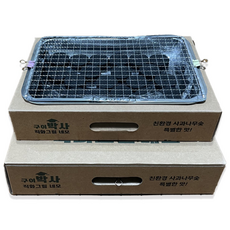 일회용 바베큐 구이박사 직화그릴 네모, 2세트