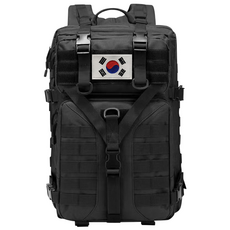 군인 전용 전술가방 대용량백팩+ 태극기, 900D 블랙