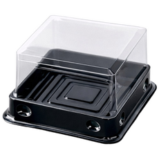 200P 세트 투명 사각 화과자 월병 떡 두쫀쿠 포장 용기 PET 케이스, 200개, 소형 골드