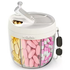 영양제 소분 케이스 일주일 휴대용 약통, 화이트, 1개