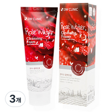 3WCLINIC 장미수 클렌징 폼, 3개, 100ml