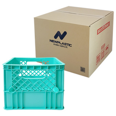 뉴플라스틱 우유상자 밀크박스 감성 캠핑 운반 수납 바구니, 우유 티파니민트블루(박스포장)