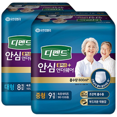 디펜드 남녀공용 안심 언더웨어 성인기저귀, 대형, 8개입, 1개