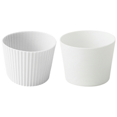 파스텔 친환경 실리콘 컵슬리브, 2개, 화이트