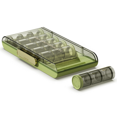 미니플 게이즈 휴대용 요일별 알약 케이스 약통 약케이스 약보관함, 1개, 그린 세트