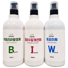 EOBOB 분사형 종합수질개선제 물갈이제 박테리아 활성제 대용량 500ML 3개 총 1500ML