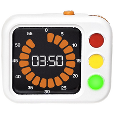 온다온 신호등 뽀모도로 무소음 구글 타임 공부 쿠킹 학습 타이머 디지털 시계, 화이트, 1개