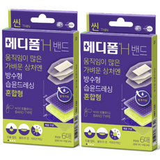 메디폼 H 방수밴드 혼합형 6p, 2개 2개