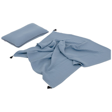 ahtty blanc 3層棉紗枕頭+被子組, 天藍色