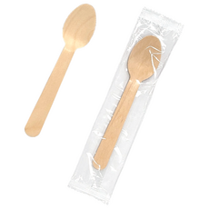 원바이 OPP 우드스푼 개별포장 140mm 100개, 1세트, 100개입