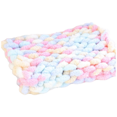 청키 그라데이션 수면사 2컬러 약240g 목도리 담요 DIY 뜨개실, #레인보우, 1개