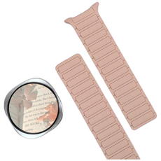 엔터콘 갤럭시워치8 실리콘 마그네틱 링크 스트랩 자석 스포츠 밴드 루프, 핑크 샌드, 1개